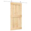 Puerta Corredera Con Herrajes Madera Maciza De Pino 95x210 Cm