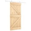 Puerta Corredera Con Herrajes Madera Maciza De Pino 90x210 Cm