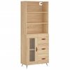 Aparador Alto Madera Contrachapada Color Roble 69,5x34x180 Cm