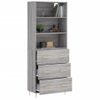 Aparador Alto Madera Contrachapada Gris Sonoma 69,5x34x180 Cm