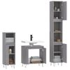 Set De Muebles De Baño 3 Pzas Madera Contrachapada Gris Sonoma