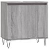 Set De Muebles De Baño 3 Pzas Madera Contrachapada Gris Sonoma