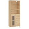 Aparador Alto Madera Contrachapada Color Roble 69,5x34x180 Cm