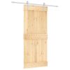 Puerta Corredera Con Herrajes Madera Maciza De Pino 90x210 Cm