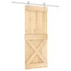 Puerta Corredera Con Herrajes Madera Maciza De Pino 85x210 Cm