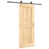 Puerta Corredera Con Herrajes Madera Maciza De Pino 80x210 Cm