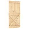 Puerta Corredera Con Herrajes Madera Maciza De Pino 100x210 Cm