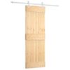 Puerta Corredera Con Herrajes Madera Maciza De Pino 70x210 Cm