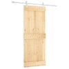 Puerta Corredera Con Herrajes Madera Maciza De Pino 85x210 Cm