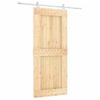 Puerta Corredera Con Herrajes Madera Maciza De Pino 90x210 Cm