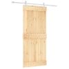 Puerta Corredera Con Herrajes Madera Maciza De Pino 90x210 Cm