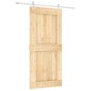 Puerta Corredera Con Herrajes Madera Maciza De Pino 95x210 Cm