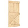 Puerta Corredera Con Herrajes Madera Maciza De Pino 100x210 Cm