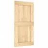 Puerta Corredera Con Herrajes Madera Maciza De Pino 100x210 Cm