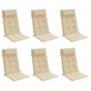 Cojines De Silla Con Respaldo Alto 6 Uds Tela Oxford Beige