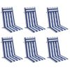 Cojines Silla Respaldo Alto 6 Uds Tela Oxford Rayas Azul Blanco