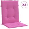 Cojines Para Silla Con Respaldo Bajo 2 Uds Tela Rosa