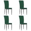 Sillas De Comedor 4 Unidades Terciopelo Verde Oscuro