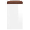 Banco Zapatero Madera Contrachapada Blanco Brillo 103x30x48 Cm