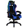 Silla Gaming Con Luces Led Rgb Cuero Sintético Azul Y Negro