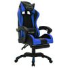 Silla Gaming Con Luces Led Rgb Cuero Sintético Azul Y Negro