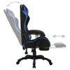 Silla Gaming Con Luces Led Rgb Cuero Sintético Azul Y Negro