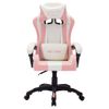 Silla Gaming Con Luces Led Rgb Cuero Sintético Rosa Y Negro