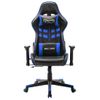 Silla De Gaming De Cuero Sintético Negro Y Azul