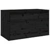 Armario De Pared Madera Maciza De Pino Negro 60x30x35 Cm