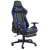 Silla Gaming Giratoria Con Reposapiés Pvc Azul