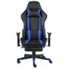 Silla Gaming Giratoria Con Reposapiés Pvc Azul