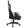 Silla Gaming Giratoria Con Reposapiés Pvc Azul