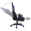 Silla Gaming Giratoria Con Reposapiés Pvc Azul