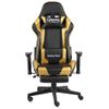 Silla Gaming Giratoria Con Reposapiés Pvc Dorado