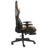 Silla Gaming Giratoria Con Reposapiés Pvc Dorado