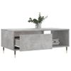 Mesa De Centro Madera Contrachapada Gris Hormigón 90x50x36,5 Cm