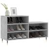 Mueble Zapatero Madera Contrachapada Gris Hormigón 102x36x60 Cm