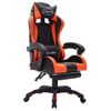 Silla Gaming Con Luces Led Rgb Cuero Sintético Naranja Y Negro