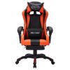 Silla Gaming Con Luces Led Rgb Cuero Sintético Naranja Y Negro