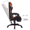 Silla Gaming Con Luces Led Rgb Cuero Sintético Naranja Y Negro