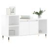 Mueble De Tv Madera Contrachapada Blanco Brillo 100x35x55 Cm