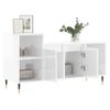 Mueble De Tv Madera Contrachapada Blanco Brillo 100x35x55 Cm