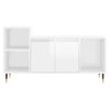 Mueble De Tv Madera Contrachapada Blanco Brillo 100x35x55 Cm