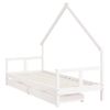 Estructura Cama Niños Con Cajones Madera Pino Blanco 80x200 Cm