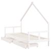 Estructura Cama Niños Con Cajones Madera Pino Blanco 80x200 Cm