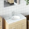 Lavabo De Baño Ovalado Cerámica Blanco 37x31x17,5 Cm