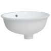 Lavabo De Baño Ovalado Cerámica Blanco 37x31x17,5 Cm