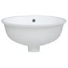 Lavabo De Baño Ovalado Cerámica Blanco 37x31x17,5 Cm