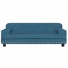 Cama Para Perros De Terciopelo Azul 90x53x30 Cm