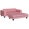 Cama Para Perros Con Extensión Terciopelo Rosa 100x50x30 Cm